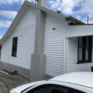 Weatherboard house after painting exterior